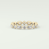 0.72 TCW Oval & Princess Shaped Moissanite Wedding Band