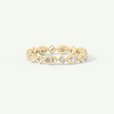 0.72 TCW Oval & Princess Cut Lab-Grown Diamond Full Eternity Bezel Wedding Band