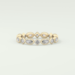 0.72 TCW Oval & Princess Shaped Moissanite Wedding Band
