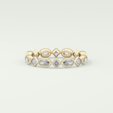 0.72 TCW Oval & Princess Shaped Moissanite Wedding Band