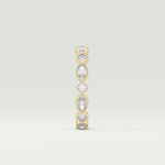 0.72 TCW Oval & Princess Shaped Moissanite Wedding Band