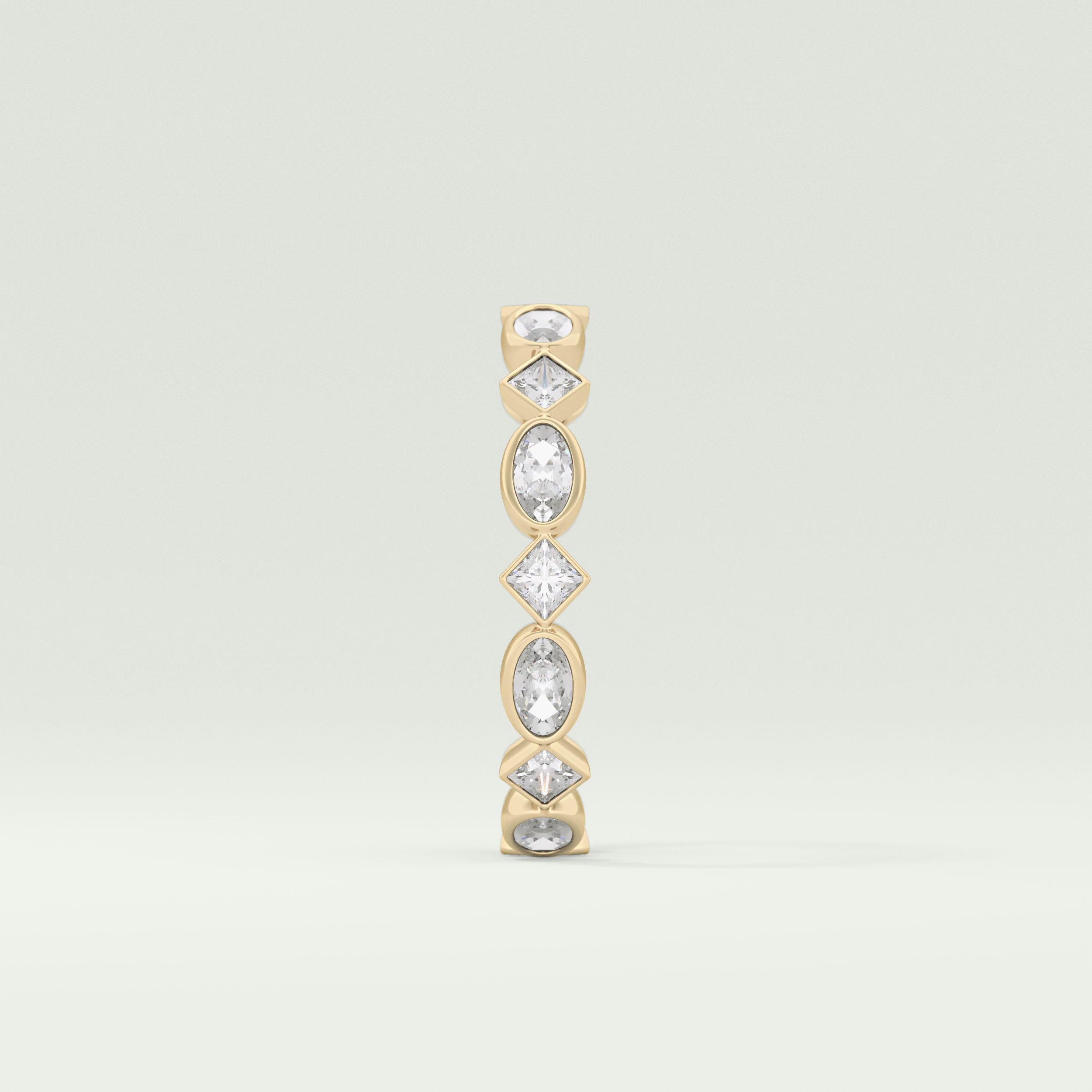 0.72 TCW Oval & Princess Shaped Moissanite Wedding Band