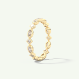 0.72 TCW Oval & Princess Cut Lab-Grown Diamond Full Eternity Bezel Wedding Band