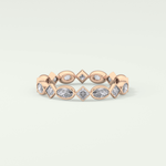 0.72 TCW Oval & Princess Shaped Moissanite Wedding Band