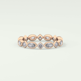 0.72 TCW Oval & Princess Shaped Moissanite Wedding Band
