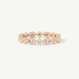 0.72 TCW Oval & Princess Cut Lab-Grown Diamond Full Eternity Bezel Wedding Band