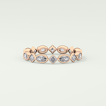 0.72 TCW Oval & Princess Shaped Moissanite Wedding Band