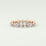 0.72 TCW Oval & Princess Shaped Moissanite Wedding Band