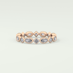 0.72 TCW Oval & Princess Shaped Moissanite Wedding Band