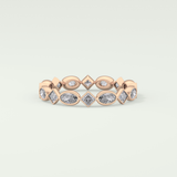 0.72 TCW Oval & Princess Shaped Moissanite Wedding Band