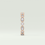 0.72 TCW Oval & Princess Shaped Moissanite Wedding Band