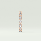 0.72 TCW Oval & Princess Shaped Moissanite Wedding Band