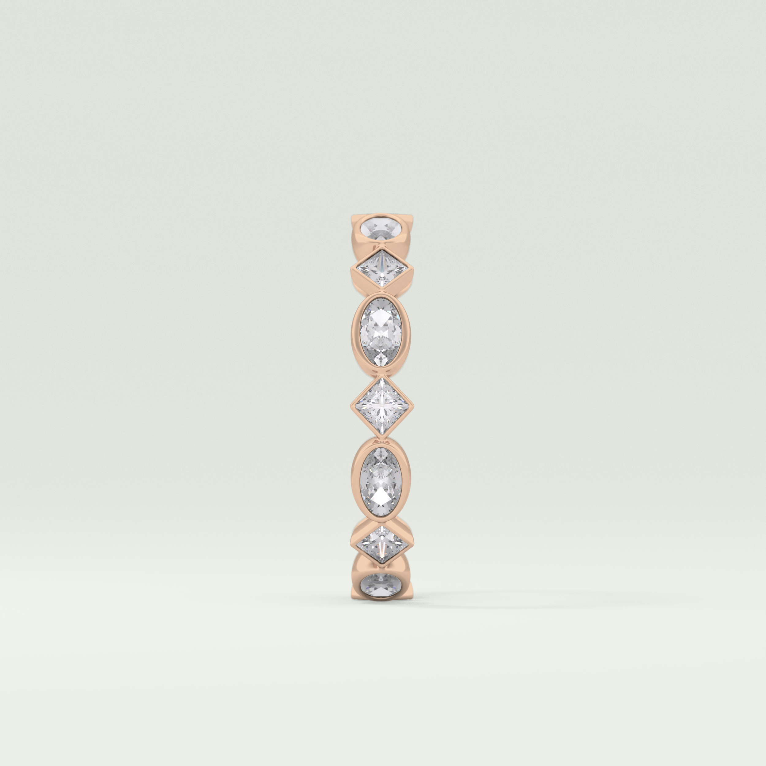 0.72 TCW Oval & Princess Shaped Moissanite Wedding Band