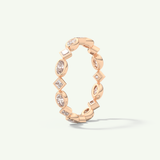0.72 TCW Oval & Princess Cut Lab-Grown Diamond Full Eternity Bezel Wedding Band