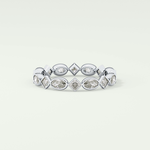 0.72 TCW Oval & Princess Shaped Moissanite Wedding Band