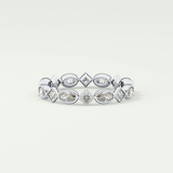 0.72 TCW Oval & Princess Shaped Moissanite Wedding Band