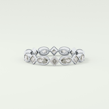 0.72 TCW Oval & Princess Shaped Moissanite Wedding Band