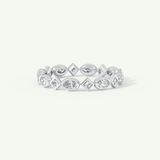 0.72 TCW Oval & Princess Cut Lab-Grown Diamond Full Eternity Bezel Wedding Band