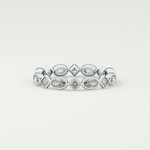 0.72 TCW Oval & Princess Shaped Moissanite Wedding Band