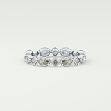 0.72 TCW Oval & Princess Shaped Moissanite Wedding Band