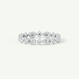 0.72 TCW Oval & Princess Shaped Moissanite Full Eternity Wedding Band