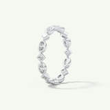 0.72 TCW Oval & Princess Shaped Moissanite Full Eternity Wedding Band