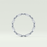 0.72 TCW Oval & Princess Shaped Moissanite Wedding Band