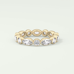 0.98 TCW Round & Marquise Shaped Moissanite Wedding Band