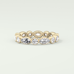 0.98 TCW Round & Marquise Shaped Moissanite Wedding Band