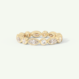 0.98 TCW Round & Marquise Cut Lab-Grown Diamond Full Eternity Bezel Wedding Band