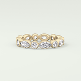 0.98 TCW Round & Marquise Shaped Moissanite Wedding Band