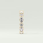 0.98 TCW Round & Marquise Shaped Moissanite Wedding Band