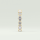 0.98 TCW Round & Marquise Shaped Moissanite Wedding Band
