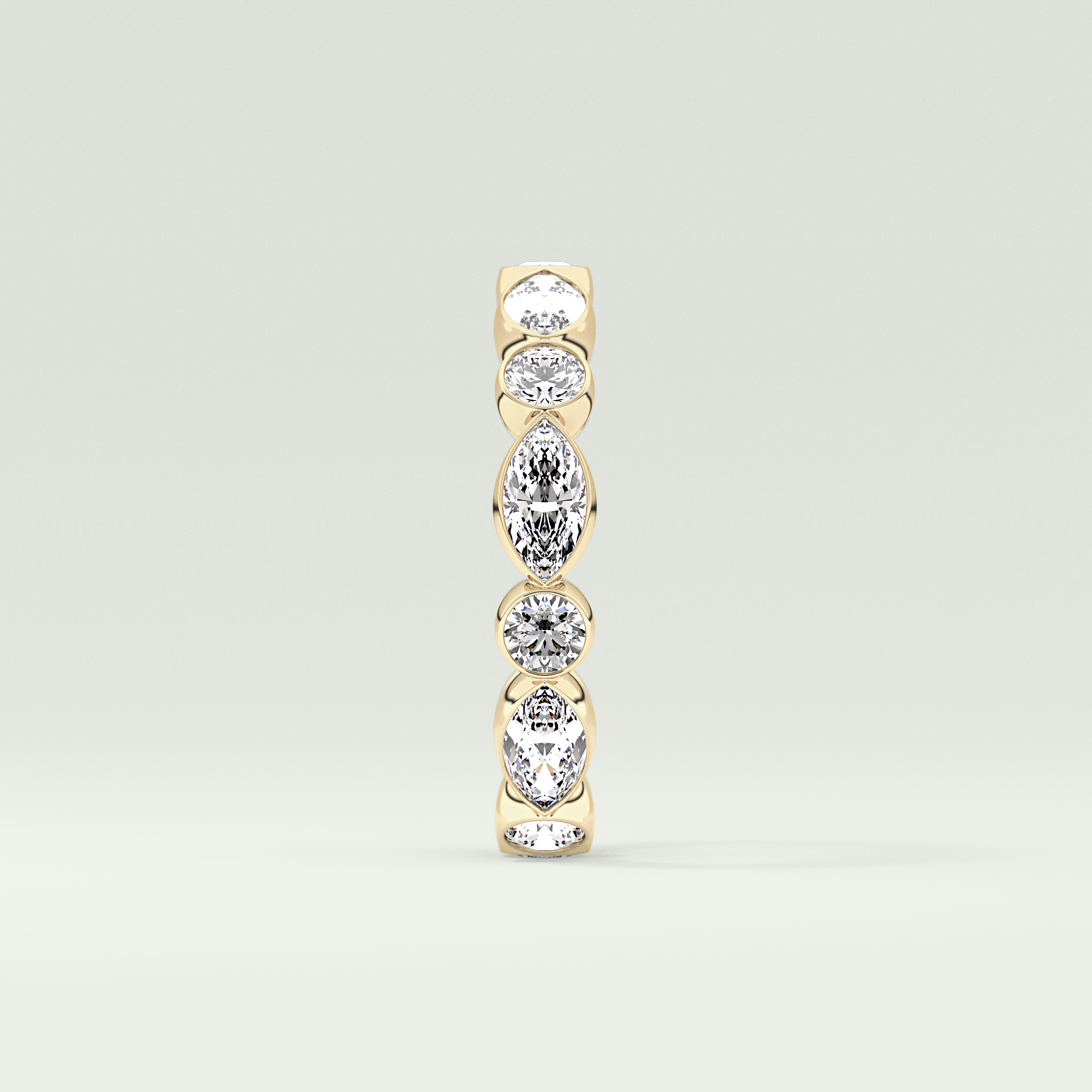 0.98 TCW Round & Marquise Shaped Moissanite Wedding Band
