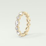 0.98 TCW Round & Marquise Shaped Moissanite Wedding Band