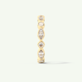 0.98 TCW Round & Marquise Cut Lab-Grown Diamond Full Eternity Bezel Wedding Band