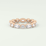0.98 TCW Round & Marquise Shaped Moissanite Wedding Band