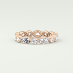 0.98 TCW Round & Marquise Shaped Moissanite Wedding Band