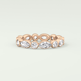 0.98 TCW Round & Marquise Shaped Moissanite Wedding Band