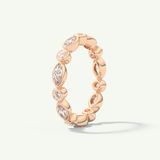 0.98 TCW Round & Marquise Cut Lab-Grown Diamond Full Eternity Bezel Wedding Band