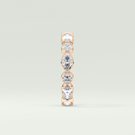 0.98 TCW Round & Marquise Shaped Moissanite Wedding Band