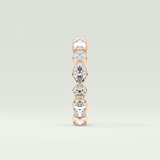 0.98 TCW Round & Marquise Shaped Moissanite Wedding Band