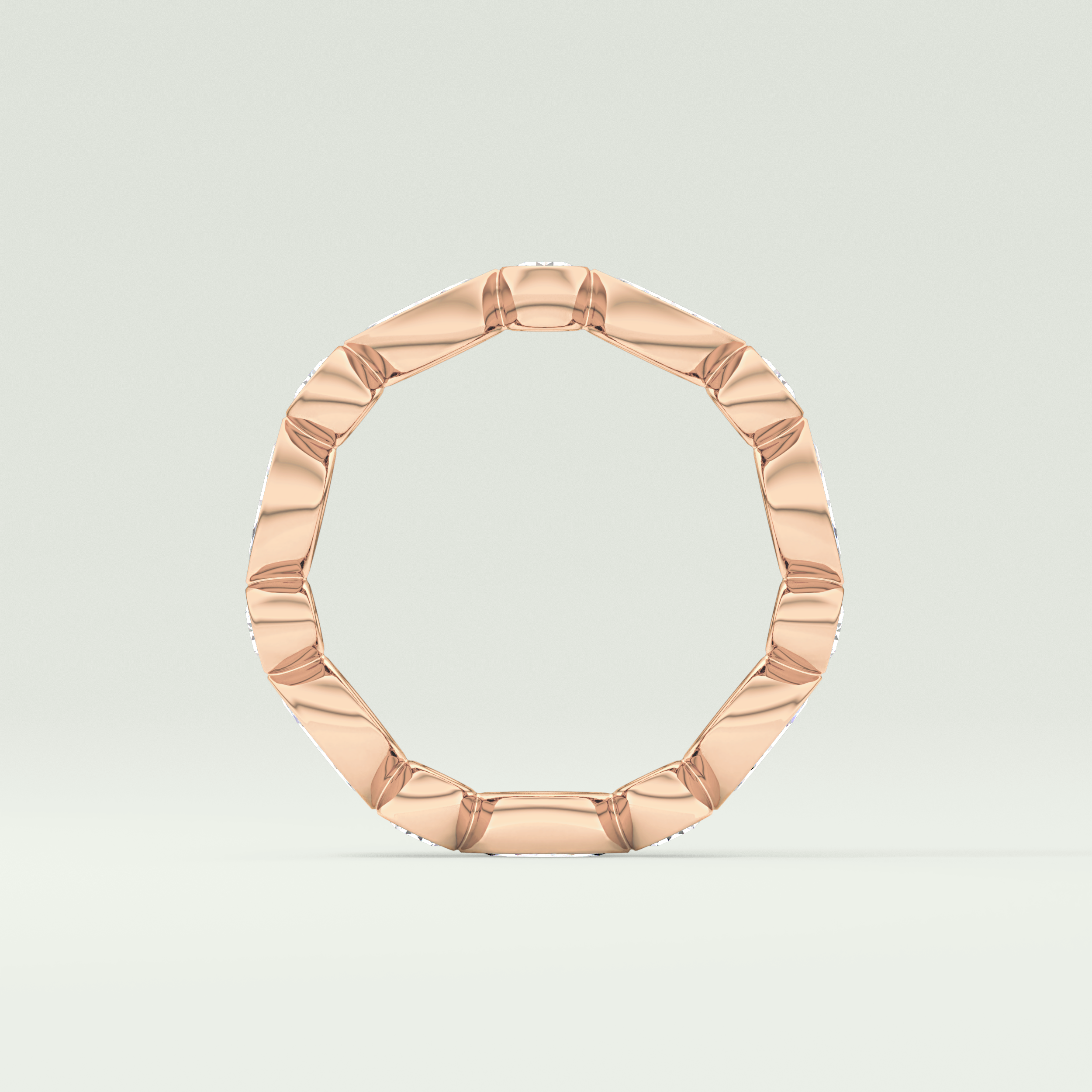 0.98 TCW Round & Marquise Shaped Moissanite Wedding Band