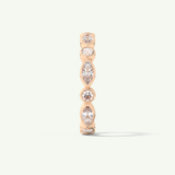 0.98 TCW Round & Marquise Cut Lab-Grown Diamond Full Eternity Bezel Wedding Band