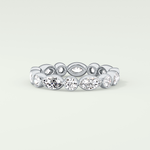 0.98 TCW Round & Marquise Shaped Moissanite Wedding Band
