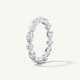 0.98 TCW Round & Marquise Shaped Moissanite Full Eternity Wedding Band