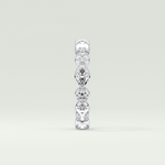 0.98 TCW Round & Marquise Shaped Moissanite Wedding Band