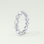 0.98 TCW Round & Marquise Shaped Moissanite Wedding Band