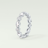 0.98 TCW Round & Marquise Shaped Moissanite Wedding Band