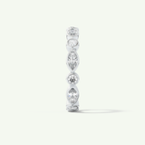 0.98 TCW Round & Marquise Shaped Moissanite Full Eternity Wedding Band